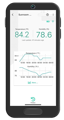 Phone view of the YoLink app containing graphs showing the temperature and humidity of a room along with the graph.