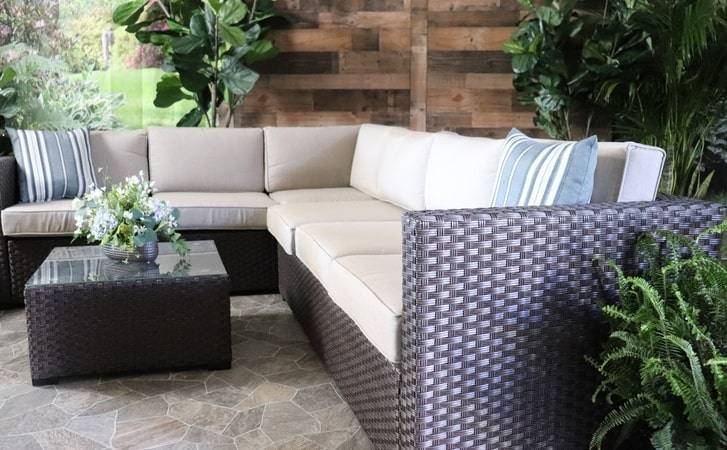 Glenhaven Portofino Sectional All Weather Wicker Patio Furniture