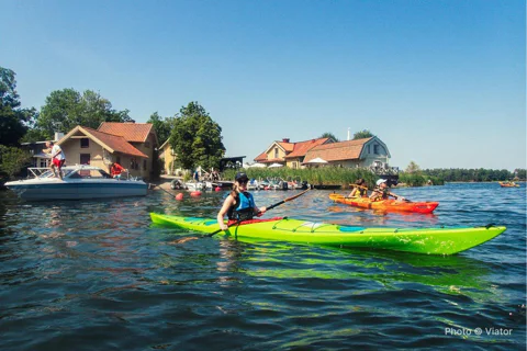 From Vaxholm: Kayaking tour with Swedish Fika