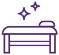 Purple outline of the waxing bed 