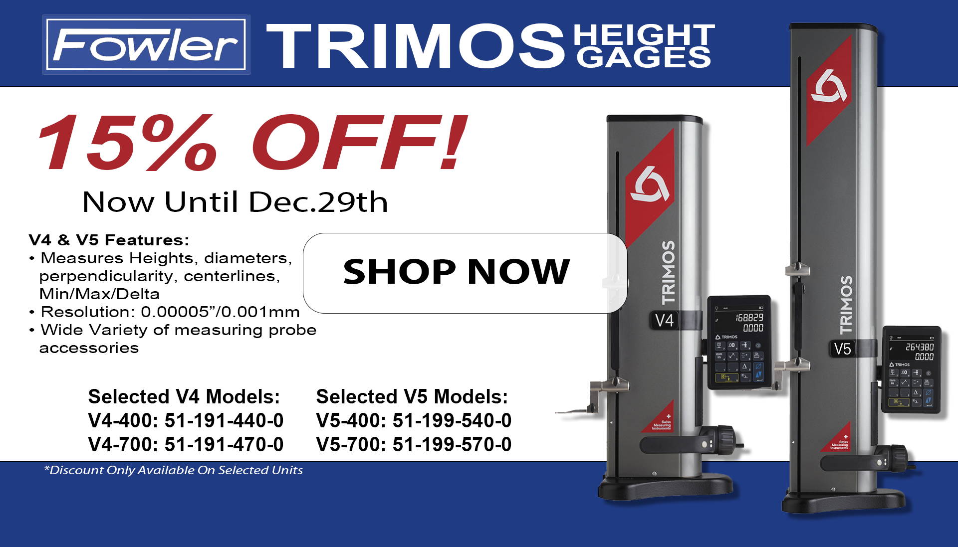 Shop Our Fowler Trimos Height Gage Sale at GreatGages.com