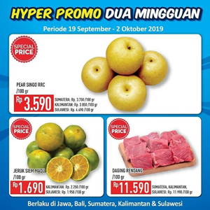 Hypermart: PROMO DUA MINGGUAN Periode 19 September – 2 Oktober 2019 sampai 10/03/2019