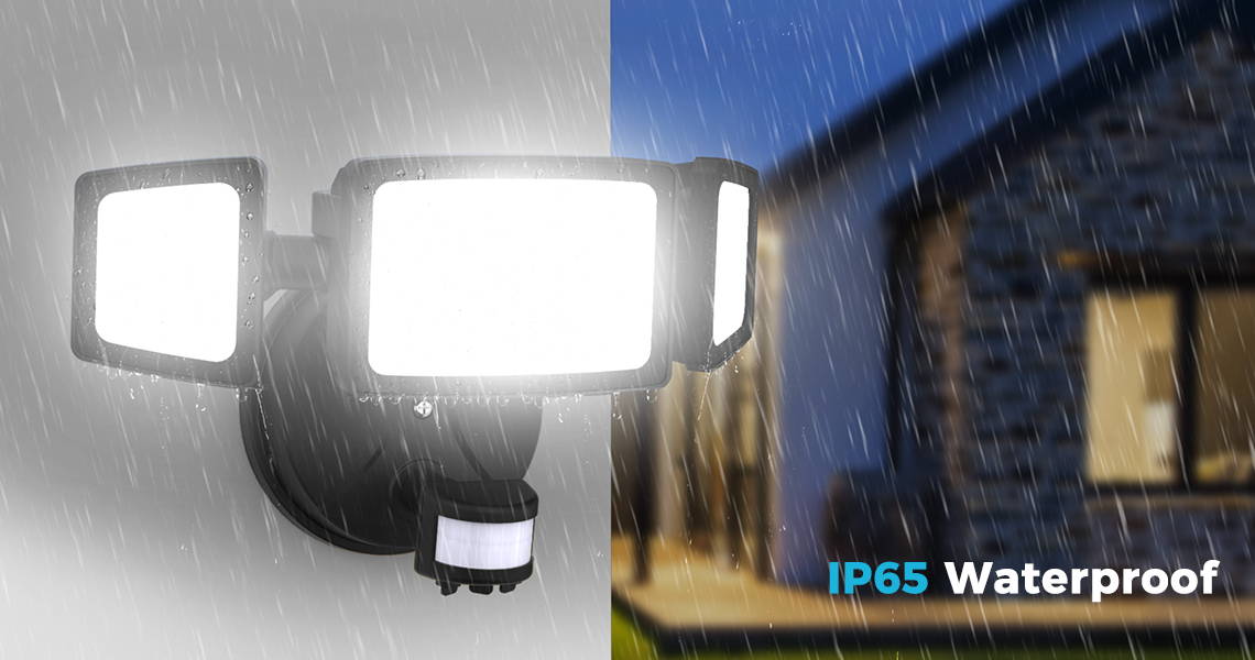 55W Motion Sensor Outdoor Lights IP65 Waterproof