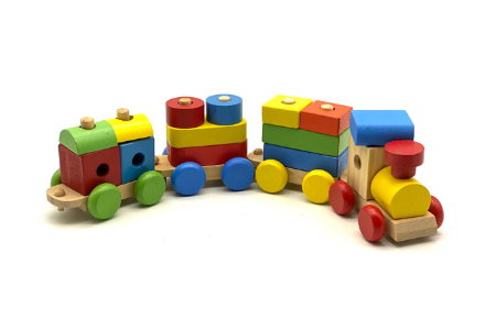 Wooden Puzzle Shapes Stacking Train-18 pieces