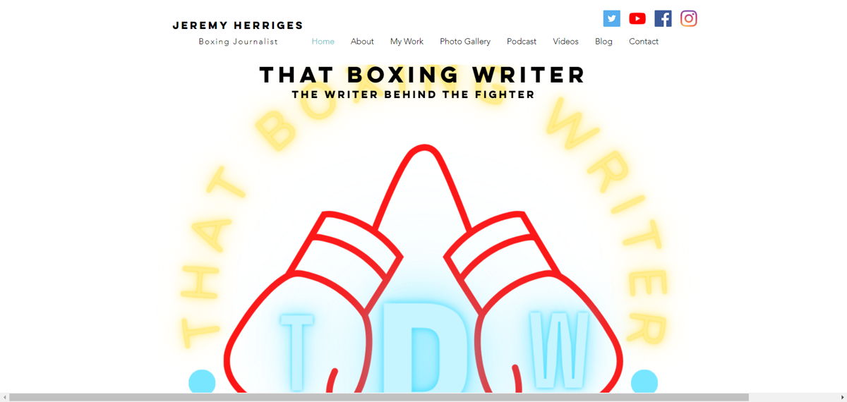 Screenshot of Jeremy Herriges, from the writer websites collection.