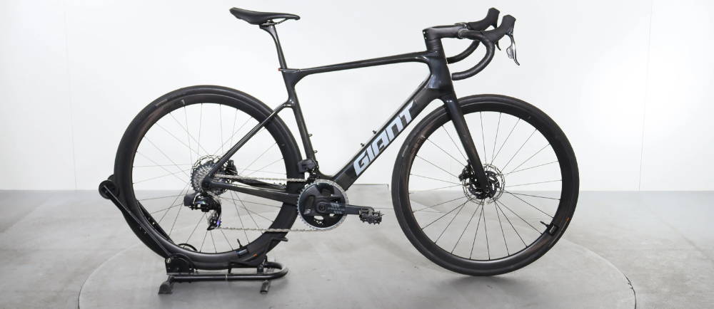 a drop bar Giant bike on a stand