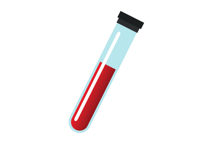 Blood in a tube for blood anlaysis