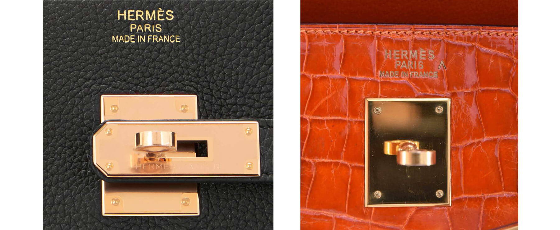Authentic Hermes Locks and Brand Stamping