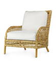 Open weave rattan lounge chair