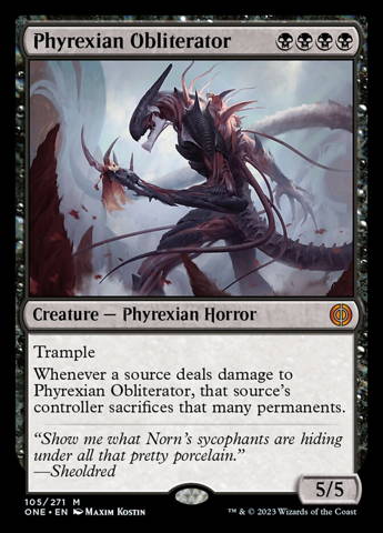Phyrexian Obliterator from Phyrexia: All Will Be One. 