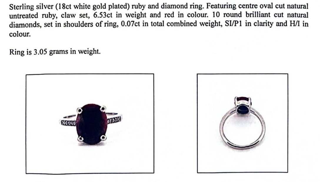 Natural Ruby & Diamond Ring (6.53ct)