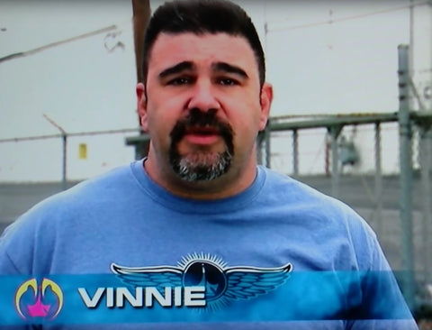 Vinnie DiMartino working on a motorcycle at OCC