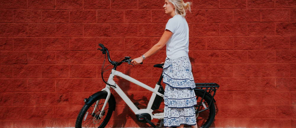 Rider with Benno Boost electric cargo bike