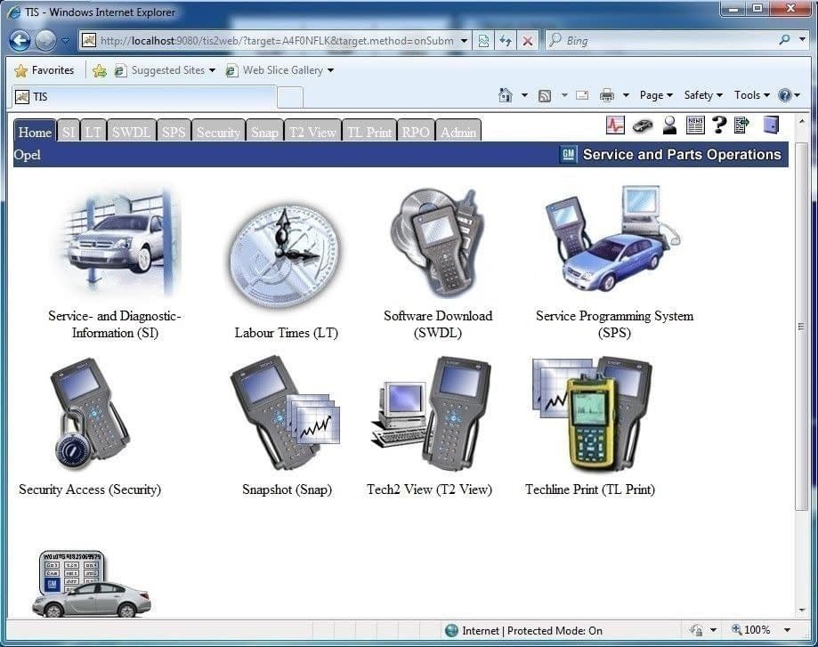 Opel Vauxhall Global Tis V32.0b V36 software de diagnóstico y taller para Opel Chevrolet Vauxhall GM