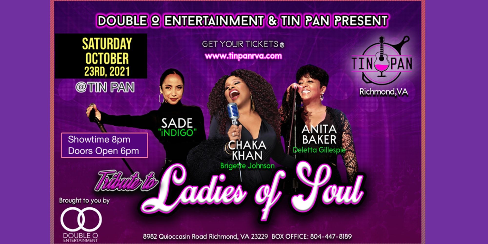 Ladies of Soul (Tribute to Chaka Khan, Anita Baker, and Sade) LIVE at The Tin Pan promotional image