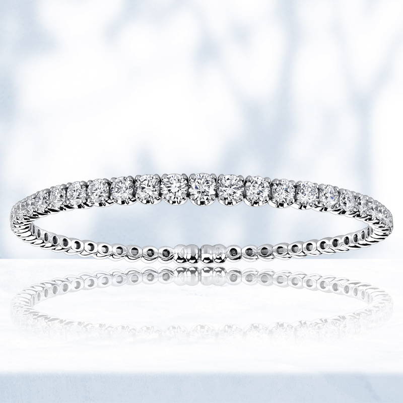 diamond bangle bracelet in white gold.