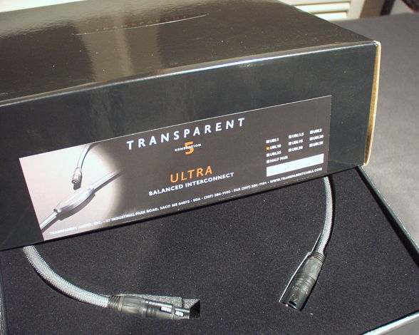 Transparent Audio Ultra Balanced Gen 5 10 foot pair Bra...