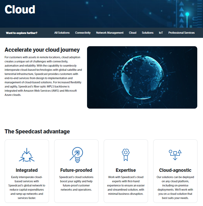 Speedcast product / service
