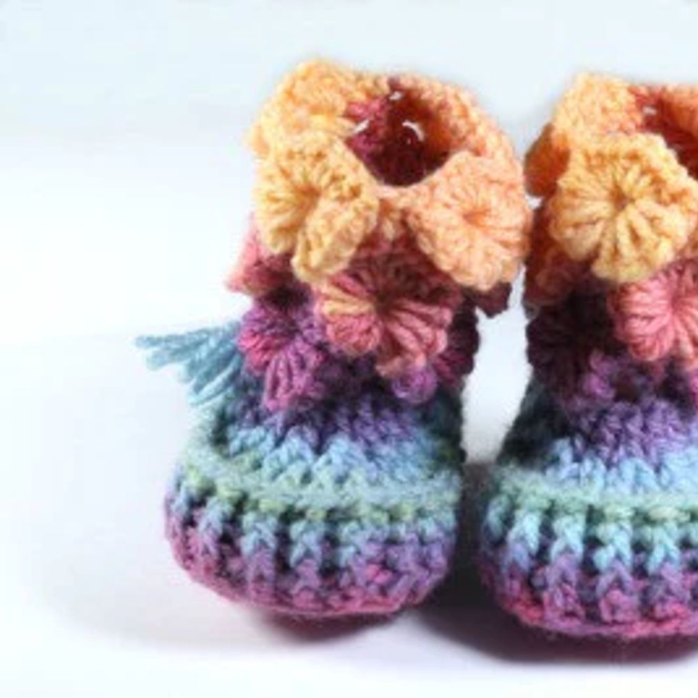 Orchid Stitch Booties (Baby Sizes)