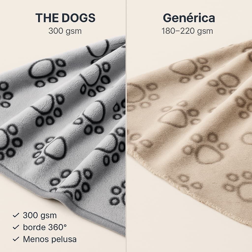 Comparativa entre manta THE DOGS y manta genérica