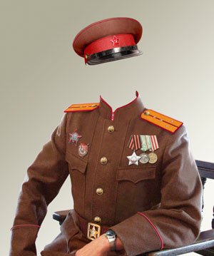 Фотошоп PSD исходник для монтажа - советский командир