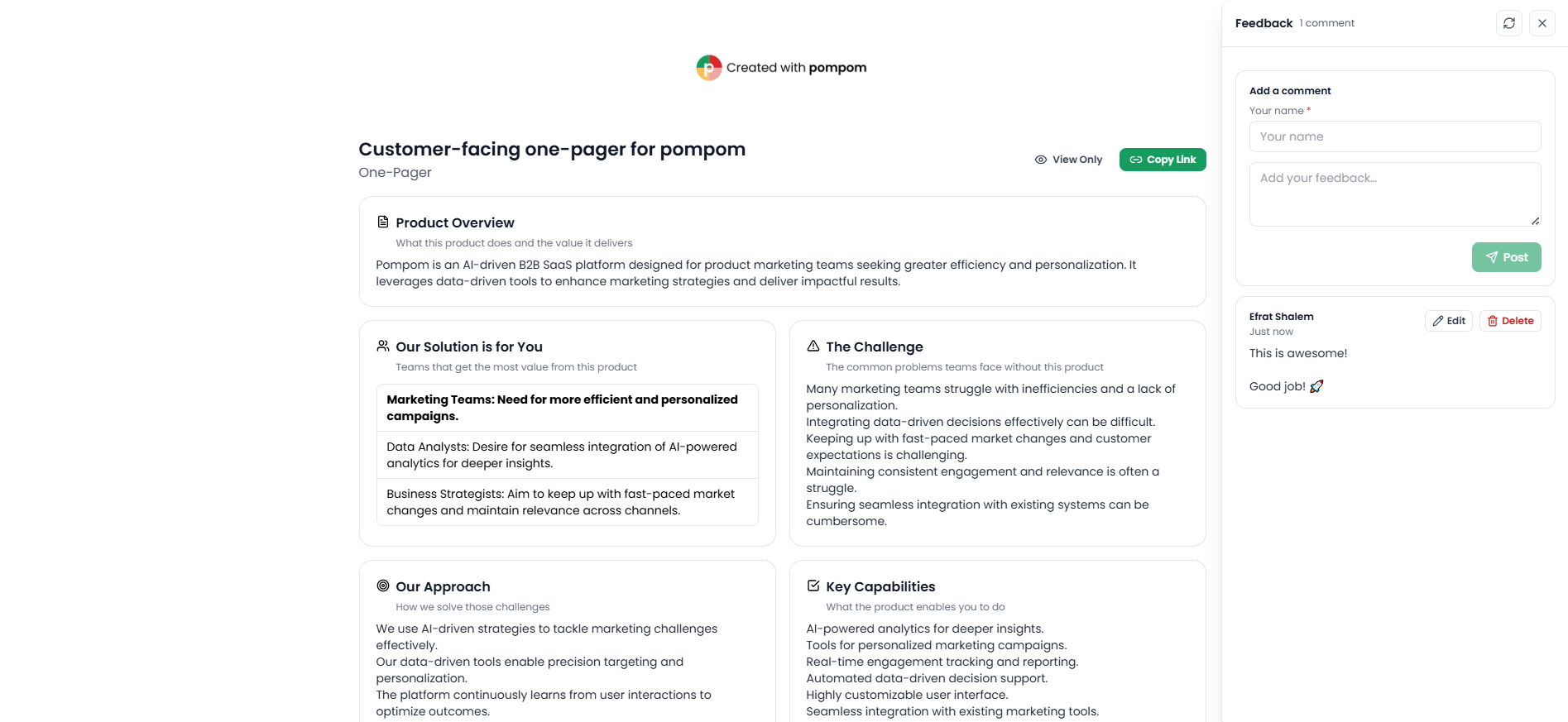 Share & Collaborate Interface