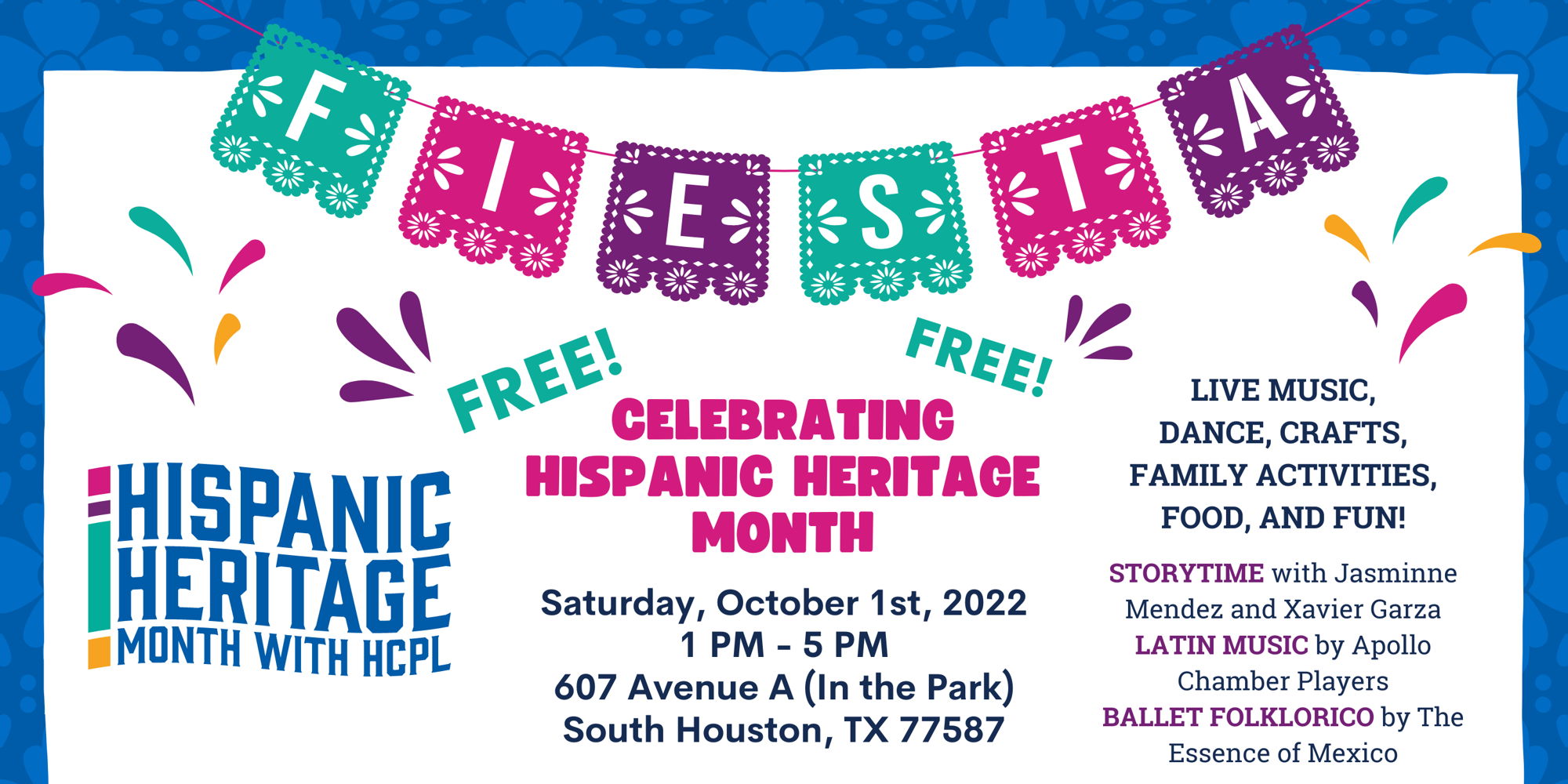 Fiesta @ HCPL: Celebrate Hispanic Heritage Month with HCPL promotional image