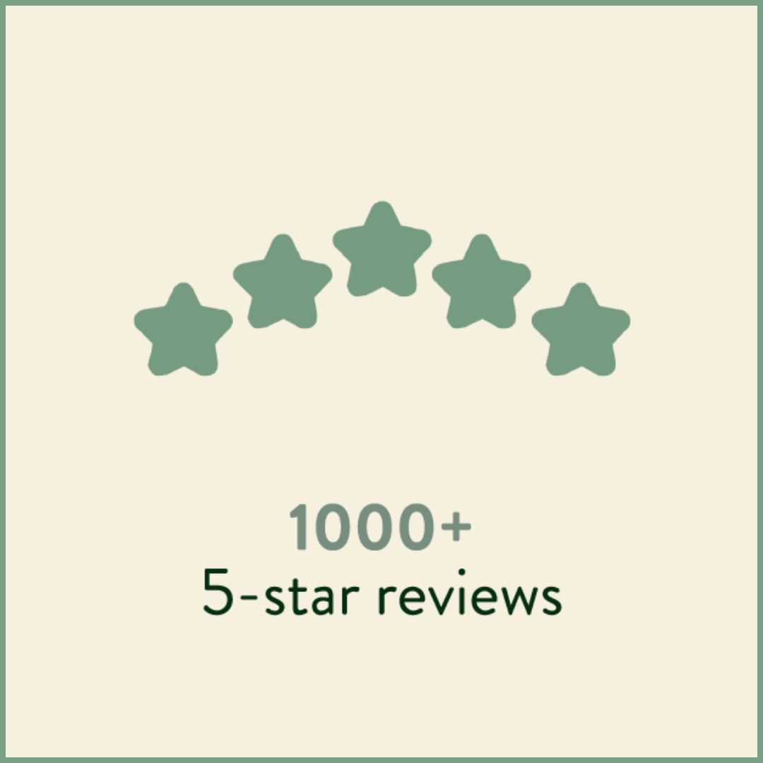 1000+ 5-star reviews