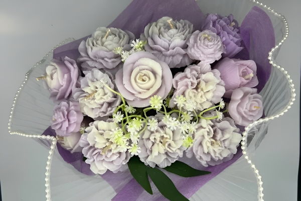 Passionfruit & Vanilla Candle/Melt Handbag Flower Bouquet - Image 4