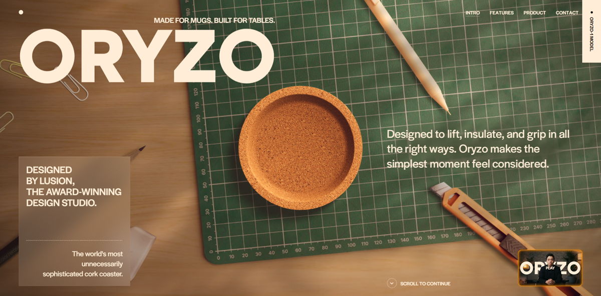 Screenshot of ORYZO AI, from the cool websites collection.