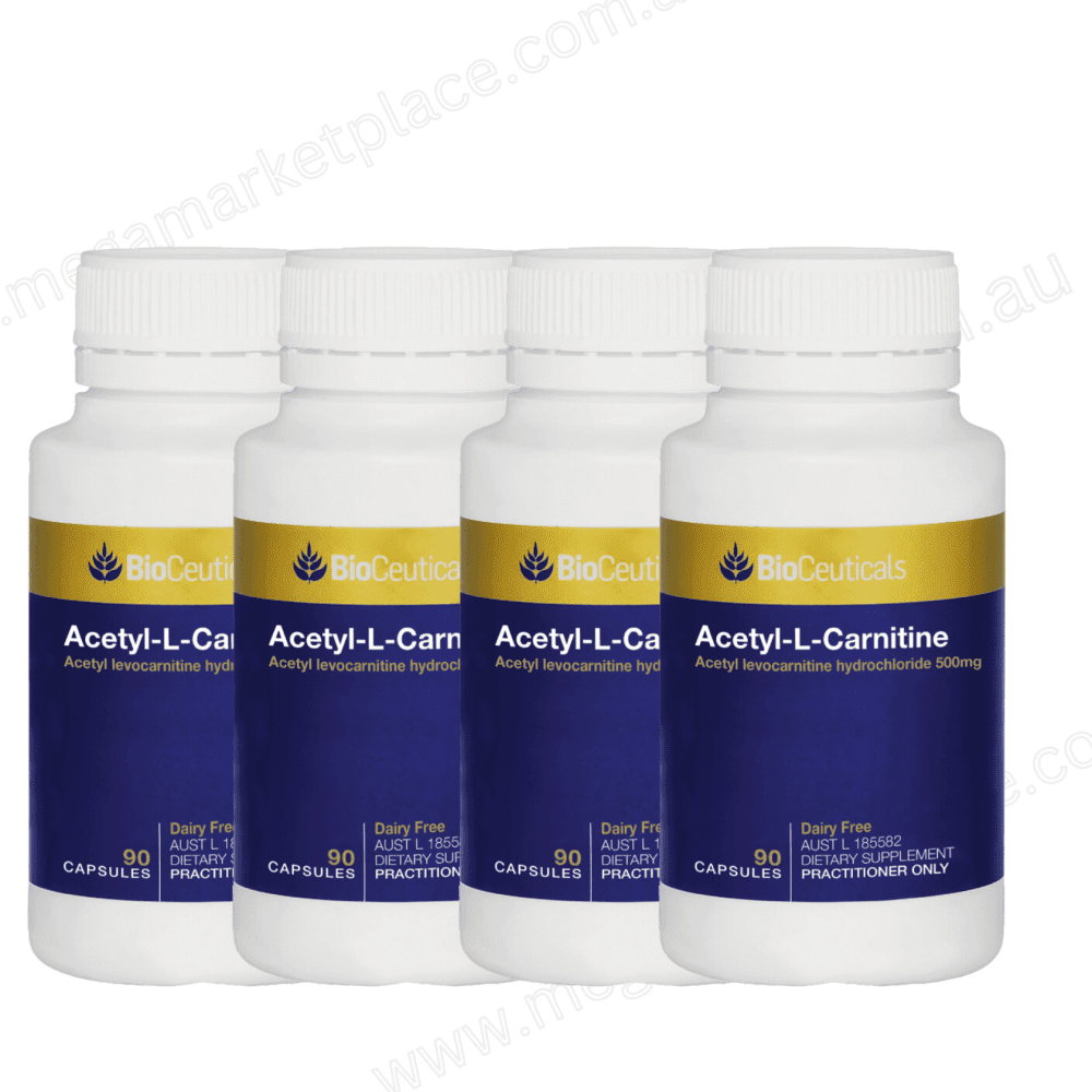 Lot of 4| Bioceuticals Acetyl-L-Carnitine 90 Capsules