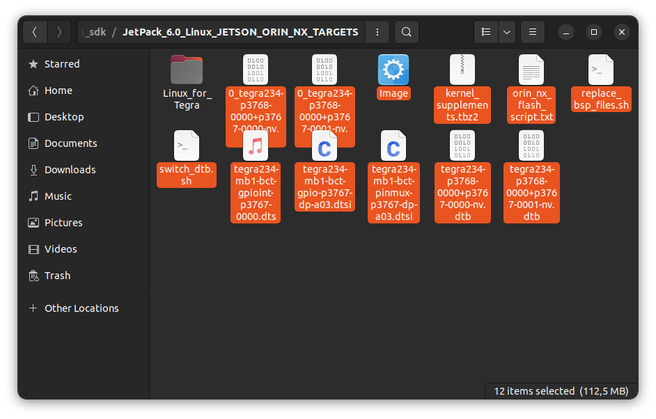 BSP files moved in target HW image folder