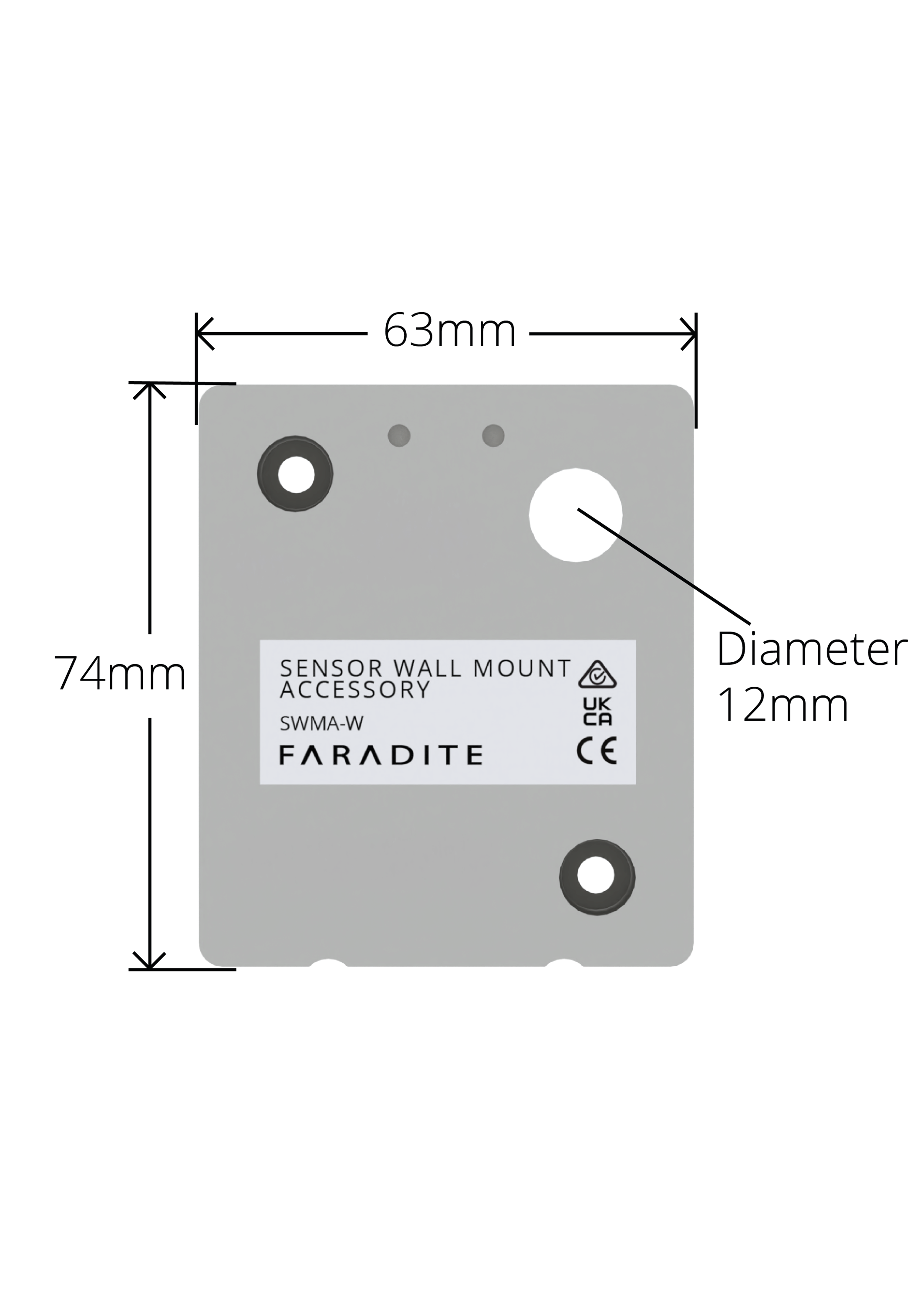 Black Faradite Motion Sensor 360 volt free dry contact 35mm dimensions