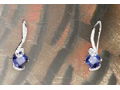 Cushion Cut Simulated Blue Sapphire Earrings