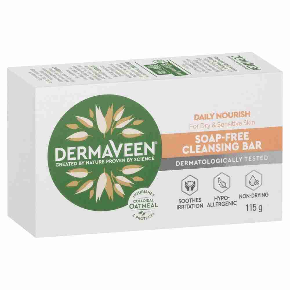 Dermaveen Daily Nourish Soap-Free Cleansing Bar For Dry & Sensitive Skin 115G - Image 2