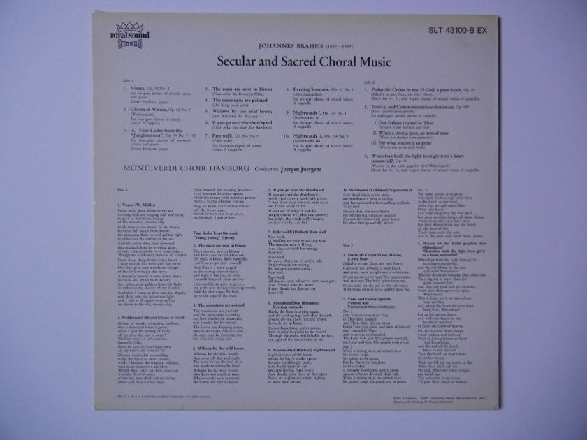 Brahms - Secular & Sacred Choral Music Telefunken SLT 43100-B