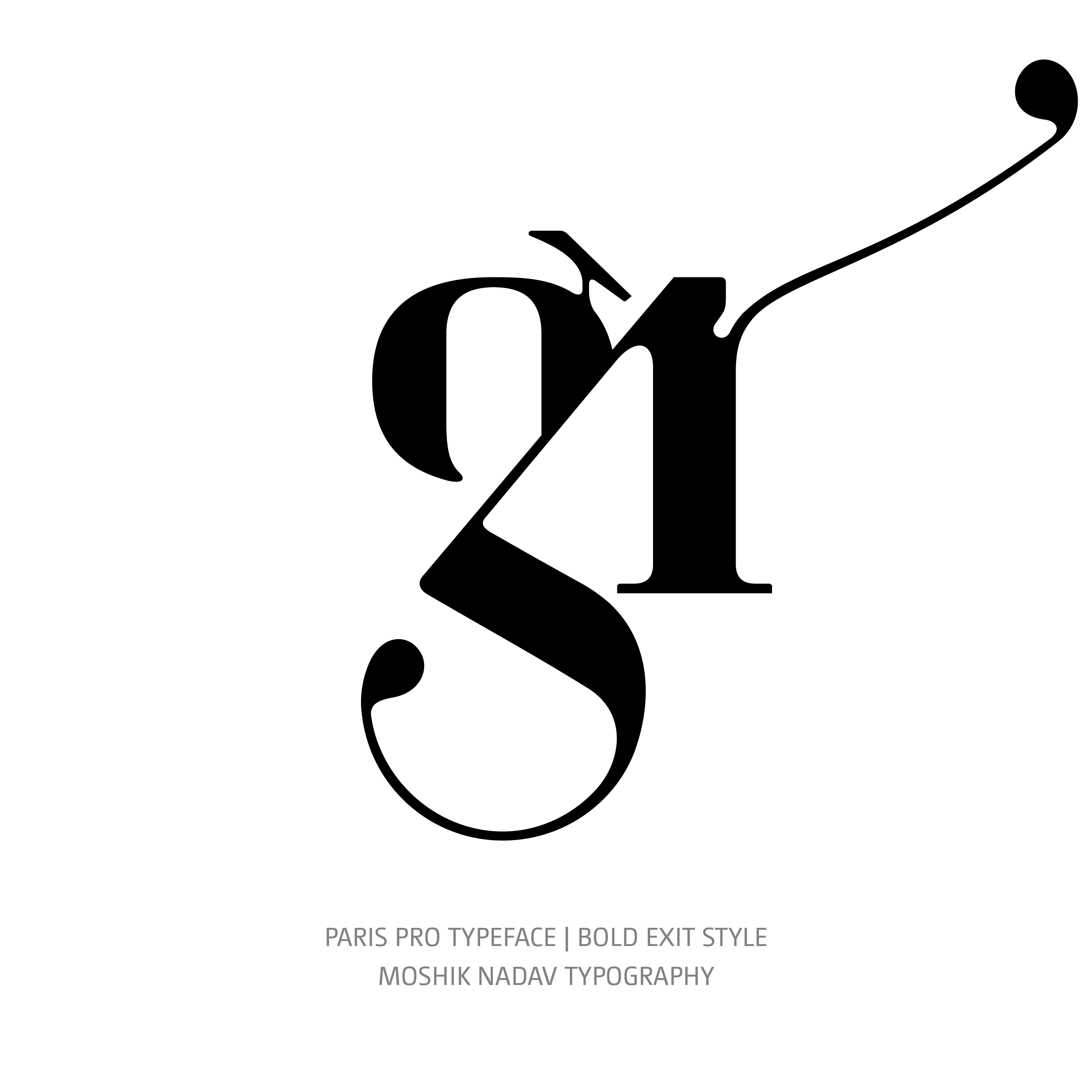 Paris Pro Typeface Bold Exit gr alternative ligature