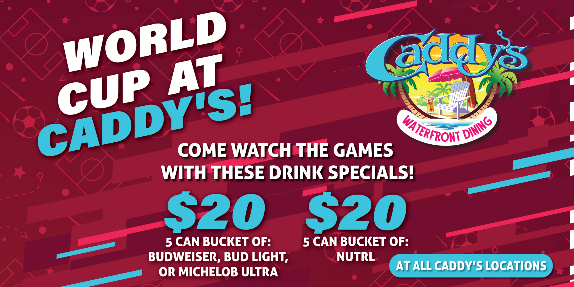 World Cup at Caddy’s! promotional image