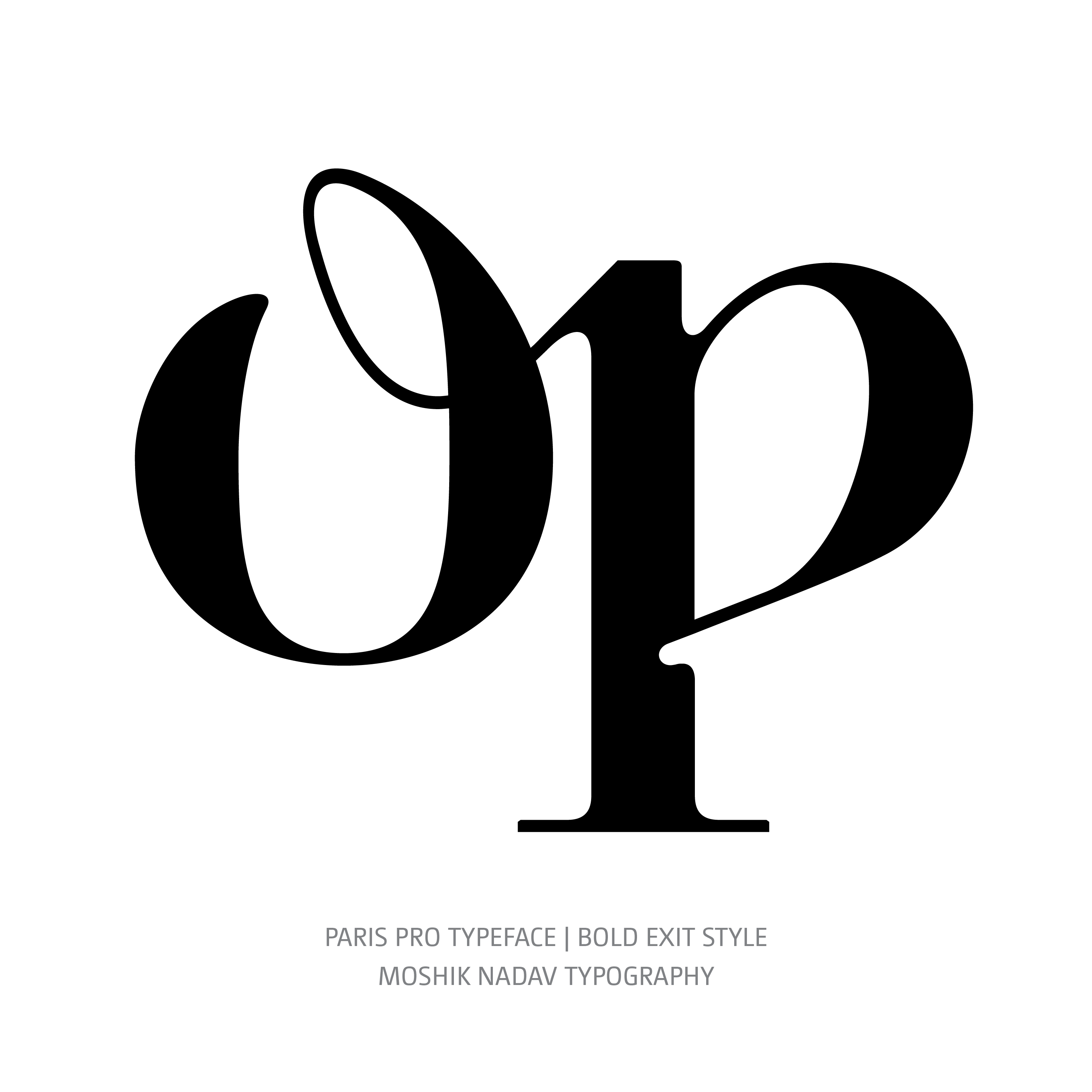 Paris Pro Typeface Bold Exit op ligature