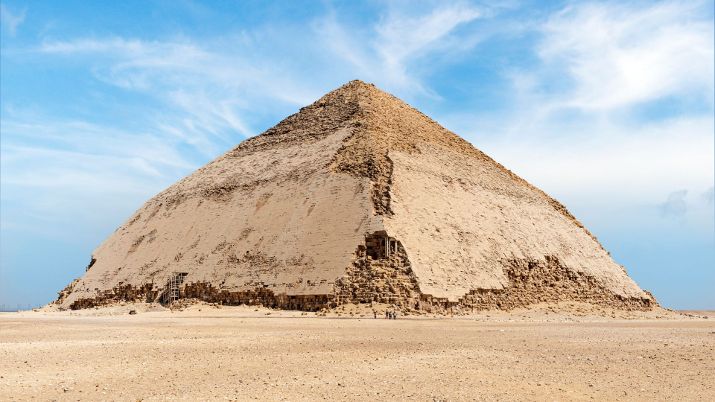 The Bent Pyramid is one of the earliest examples of a true pyramid in Egypt, and is considered to be a masterpiece of ancient engineering