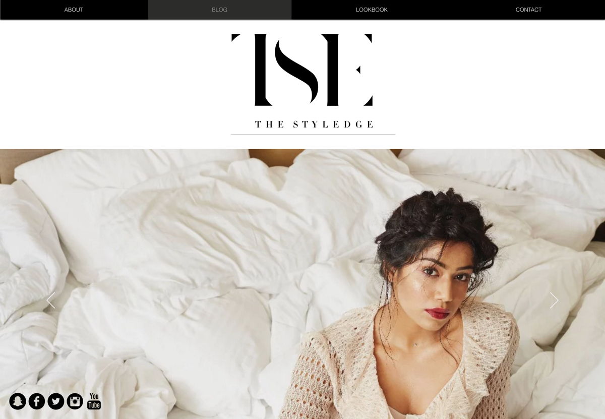 Screenshot of The Styledge, from the beauty websites collection.