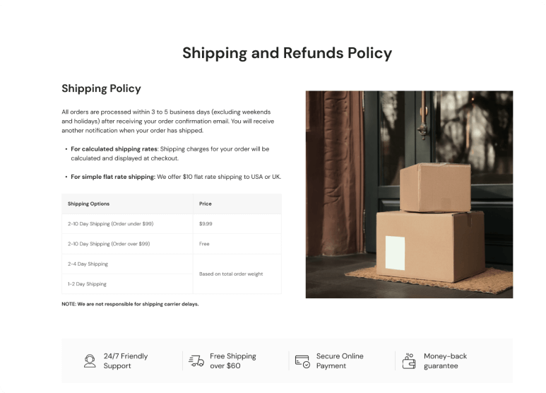 Policy Page - Style 1