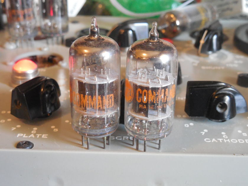 2 TIGHTLY MATCHED RCA 10000 HOUR BLK PLATE COMMAND 5751 / 12AX7  TUBES