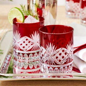 Antique Cut Glassware Collection Red
