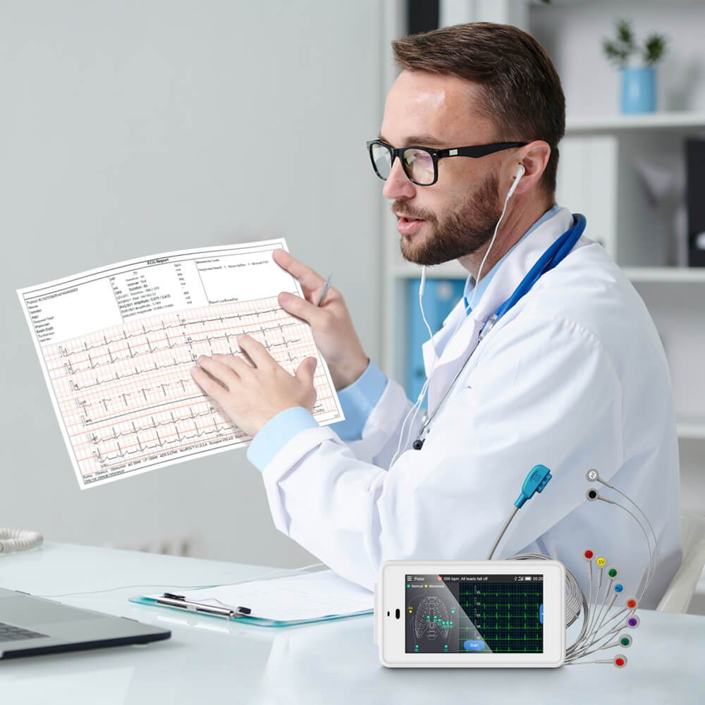 Appareil ECG 6/12 dérivations et rapport ECG