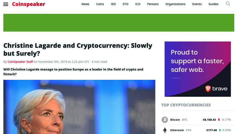 News cover Christine Lagarde and Cryptocurrency: Slowly but Surely?
