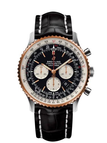 Navitimer 1 B01 Chronograph 46 Stainless Steel / Red Gold / Black / Croco / Pin