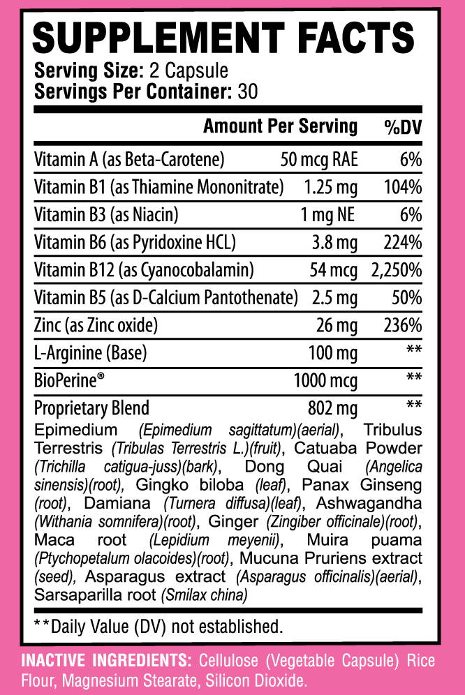 Alpha Xena nutrition supplement label full ingredients composition