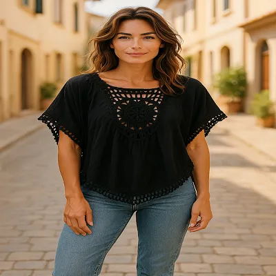 Crochet Top - Black