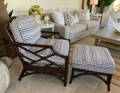 Rattan Chippendale Accent Chair